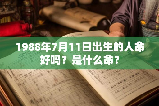 1988年7月11日出生的人命好吗？是什么命？