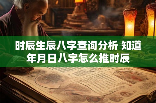 时辰生辰八字查询分析 知道年月日八字怎么推时辰