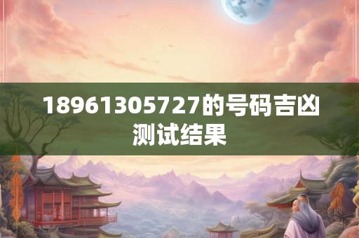 18961305727的号码吉凶测试结果