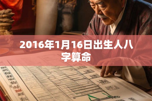2016年1月16日出生人八字算命