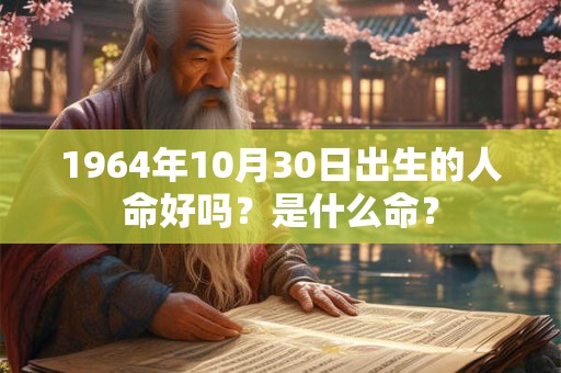 1964年10月30日出生的人命好吗？是什么命？