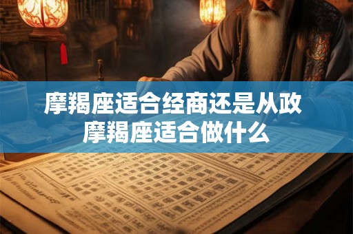 详细阅读:摩羯座适合经商还是从政 摩羯座适合做什么 摩羯座适合经商还是从政 摩羯座适合做什么