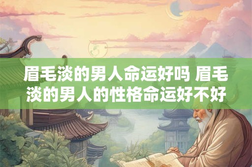 眉毛淡的男人命运好吗 眉毛淡的男人的性格命运好不好