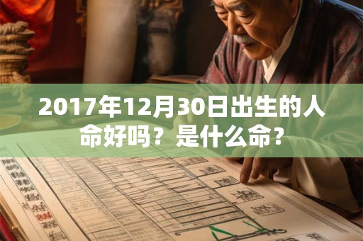 2017年12月30日出生的人命好吗？是什么命？