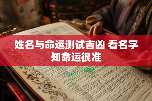 姓名与命运测试吉凶 看名字知命运很准