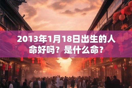 2013年1月18日出生的人命好吗？是什么命？