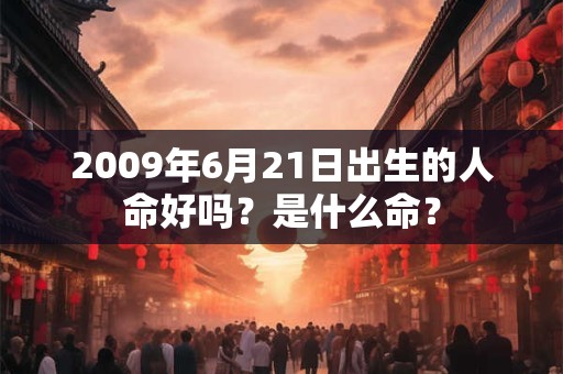2009年6月21日出生的人命好吗？是什么命？