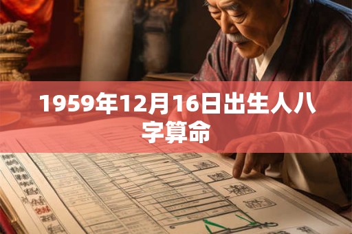1959年12月16日出生人八字算命