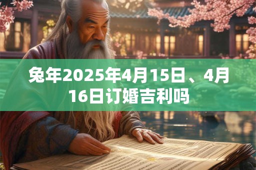 兔年2025年4月15日、4月16日订婚吉利吗
