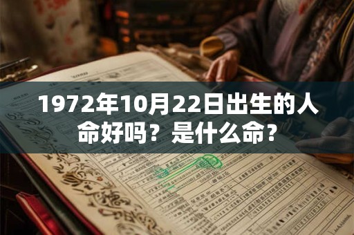 1972年10月22日出生的人命好吗？是什么命？