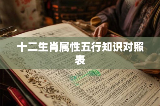 十二生肖属性五行知识对照表