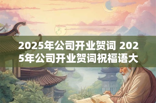2025年公司开业贺词 2025年公司开业贺词祝福语大全