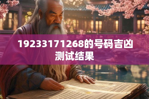 19233171268的号码吉凶测试结果