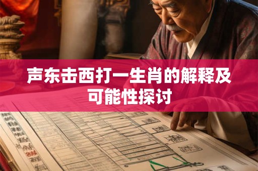 声东击西打一生肖的解释及可能性探讨