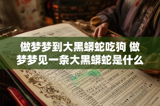 做梦梦到大黑蟒蛇吃狗 做梦梦见一条大黑蟒蛇是什么意思