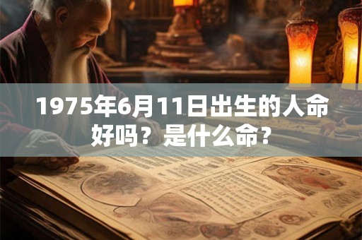1975年6月11日出生的人命好吗？是什么命？