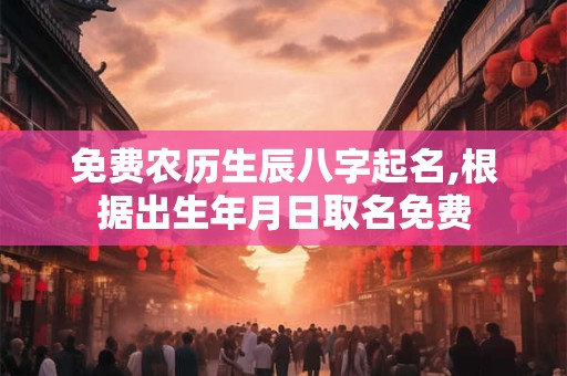 免费农历生辰八字起名,根据出生年月日取名免费