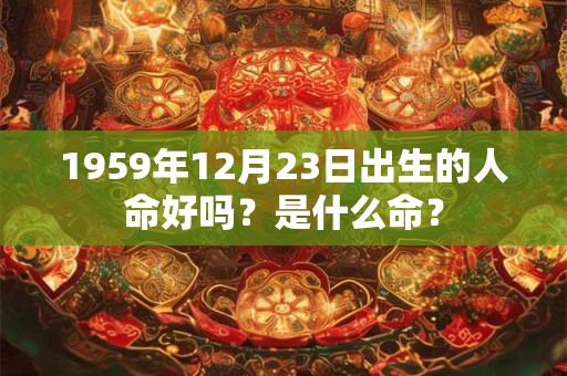 1959年12月23日出生的人命好吗？是什么命？