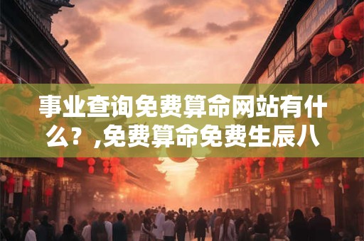 事业查询免费算命网站有什么？,免费算命免费生辰八字事业