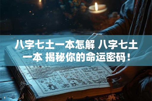 八字七土一本怎解 八字七土一本 揭秘你的命运密码！