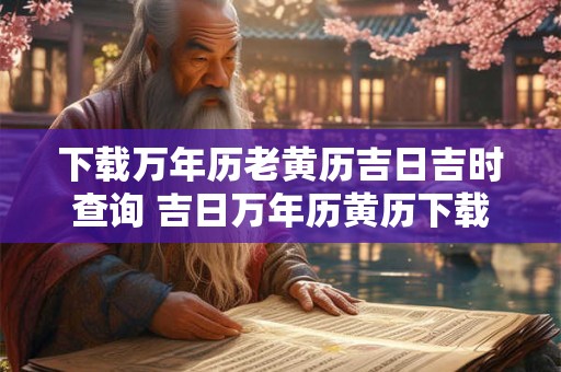 下载万年历老黄历吉日吉时查询 吉日万年历黄历下载