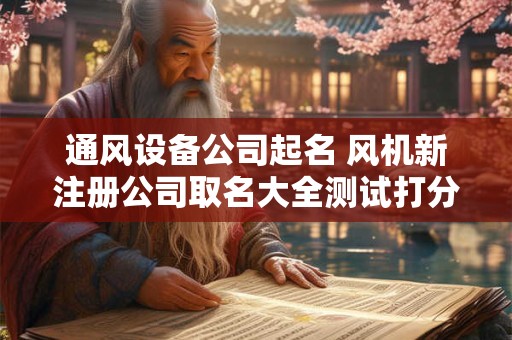 通风设备公司起名 风机新注册公司取名大全测试打分