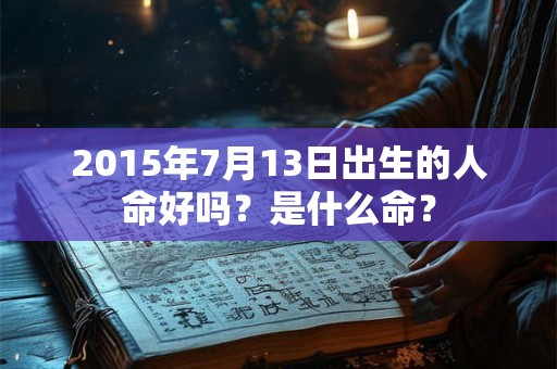 2015年7月13日出生的人命好吗？是什么命？