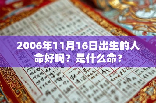 2006年11月16日出生的人命好吗？是什么命？
