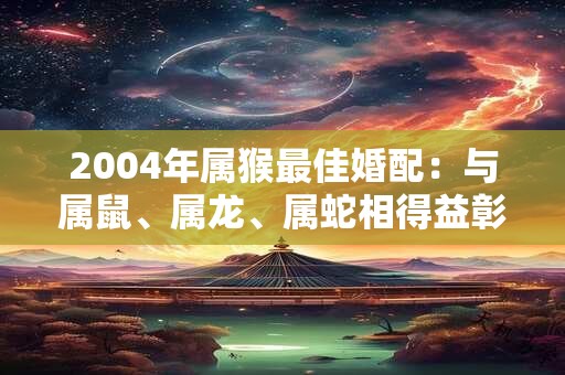 2004年属猴最佳婚配：与属鼠、属龙、属蛇相得益彰