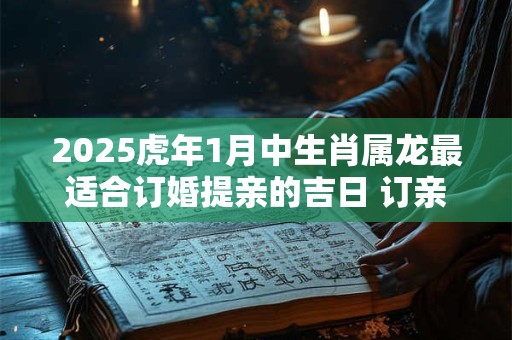 详细阅读:2025虎年1月中生肖属龙最适合订婚提亲的吉日 订亲注意事项 2025虎年1月中生肖属龙最适合订婚提亲的吉日 订亲注意事项