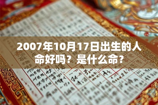 2007年10月17日出生的人命好吗？是什么命？