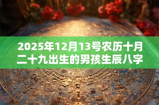 2025年12月13号农历十月二十九出生的男孩生辰八字起名