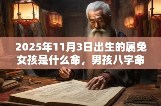 2025年11月3日出生的属兔女孩是什么命，男孩八字命运分析