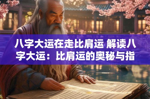 八字大运在走比肩运 解读八字大运:比肩运的奥秘与指引 八字大运在走比肩运 解读八字大运:比肩运的奥秘与指引