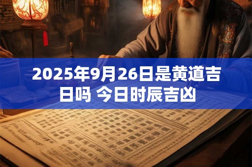 2026年9月26日是黄道吉日吗 今日时辰吉凶