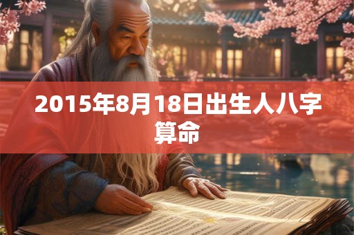 2015年8月18日出生人八字算命
