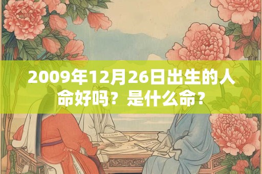 2009年12月26日出生的人命好吗？是什么命？