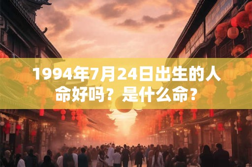 1994年7月24日出生的人命好吗？是什么命？