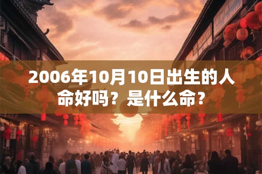 2006年10月10日出生的人命好吗？是什么命？
