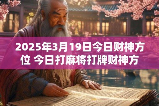 2025年3月19日今日财神方位 今日打麻将打牌财神方位！