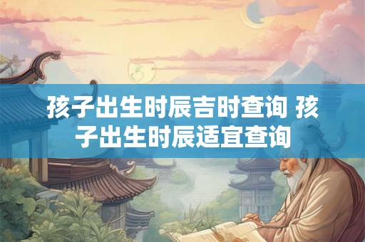 孩子出生时辰吉时查询 孩子出生时辰适宜查询