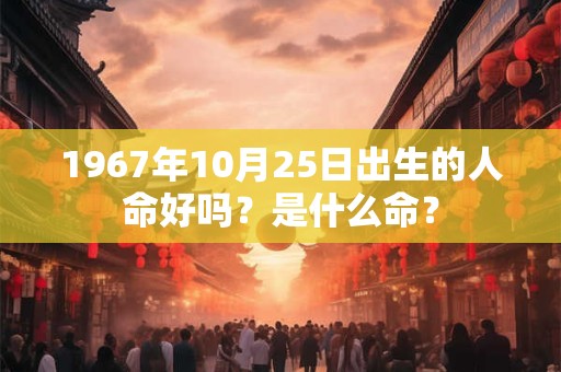 1967年10月25日出生的人命好吗？是什么命？