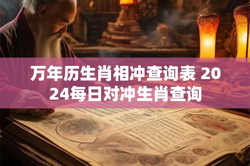 万年历生肖相冲查询表 2024每日对冲生肖查询