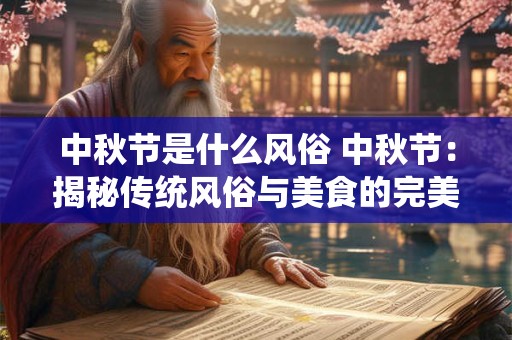 中秋节是什么风俗 中秋节:揭秘传统风俗与美食的完美结合 中秋节是什么风俗 中秋节:揭秘传统风俗与美食的完美结合