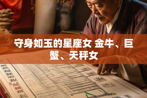 守身如玉的星座女 金牛、巨蟹、天秤女