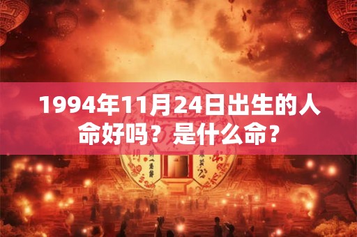 1994年11月24日出生的人命好吗？是什么命？