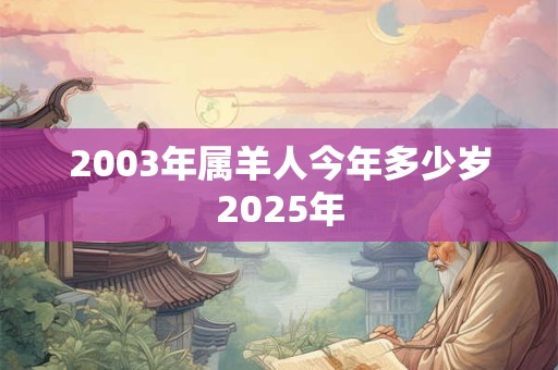 2003年属羊人今年多少岁2025年