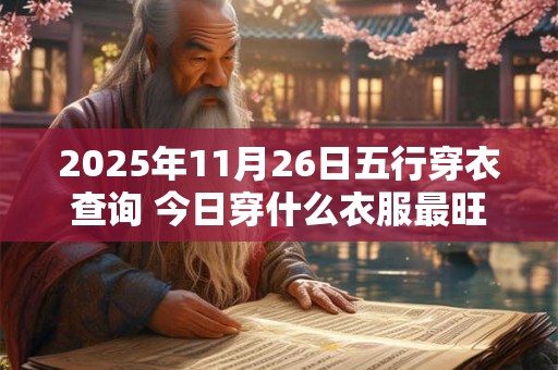 2025年11月26日五行穿衣查询 今日穿什么衣服最旺
