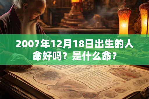 2007年12月18日出生的人命好吗？是什么命？