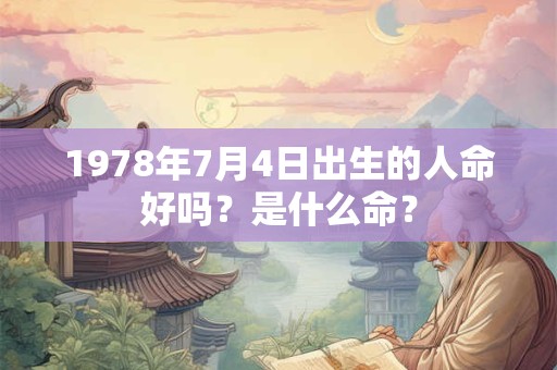 1978年7月4日出生的人命好吗？是什么命？